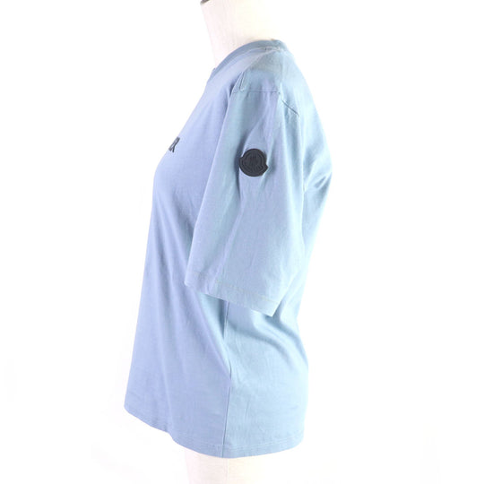 MONCLER Short sleeve T-shirt Main: 100% cotton Powder blue Women XS Used Authentic