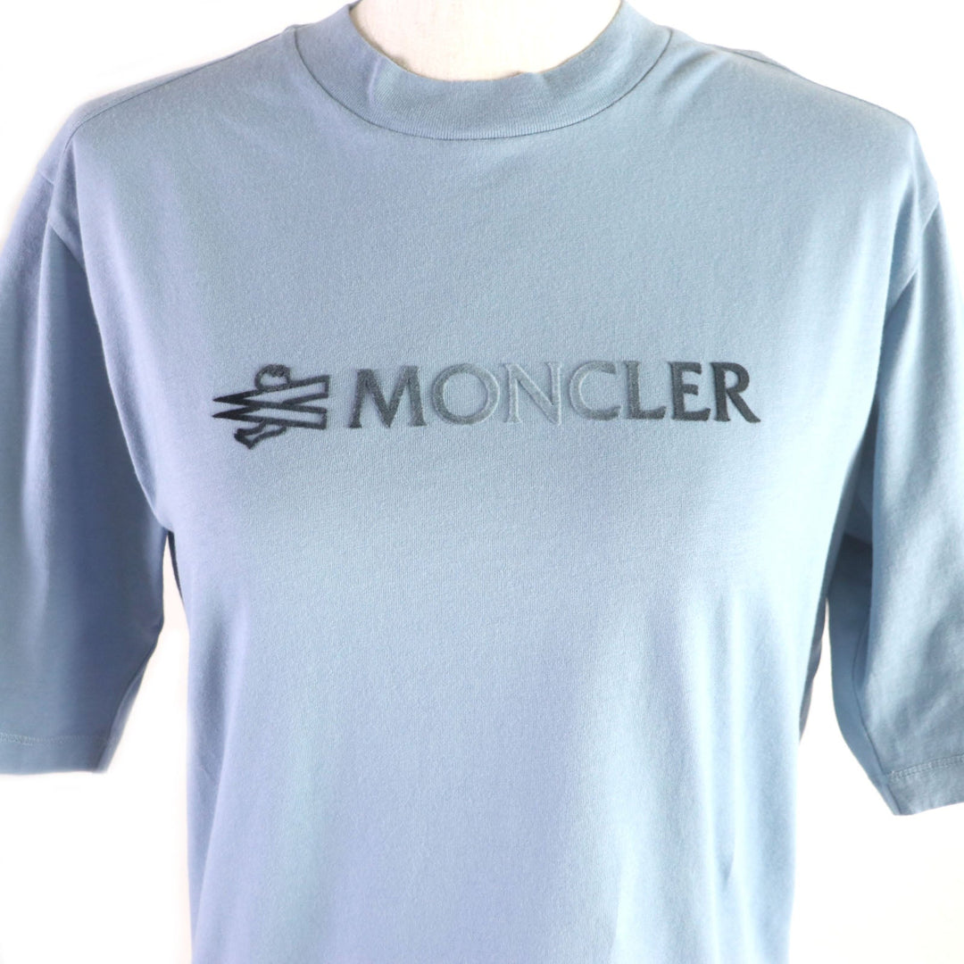MONCLER Short sleeve T-shirt Main: 100% cotton Powder blue Women XS Used Authentic