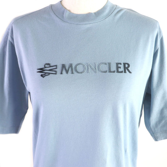 MONCLER Short sleeve T-shirt Main: 100% cotton Powder blue Women XS Used Authentic