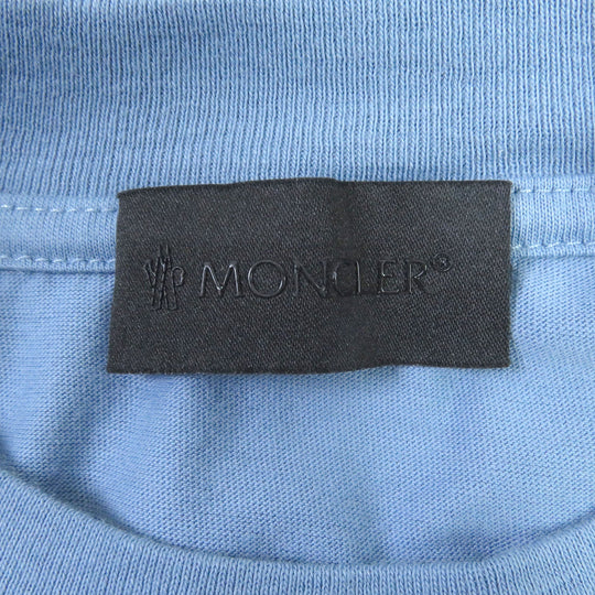 MONCLER Short sleeve T-shirt Main: 100% cotton Powder blue Women XS Used Authentic