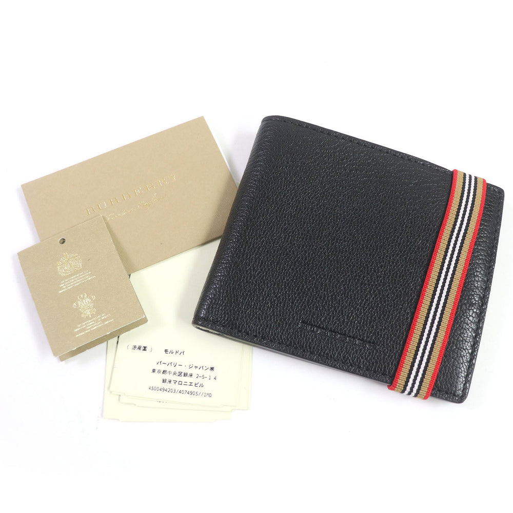 BURBERRY Bill Compartment 4074905 Main: Goatskin black mens Used Authentic