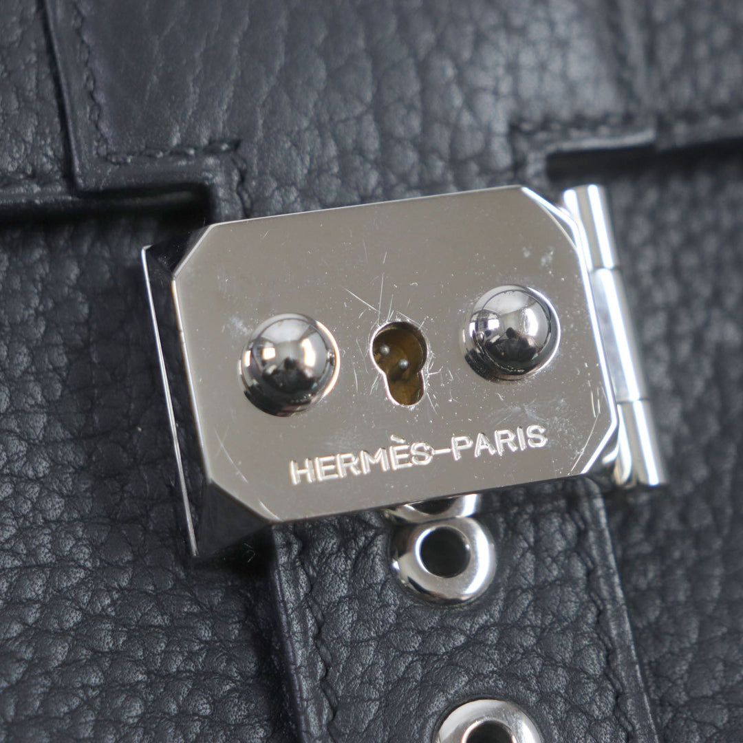 HERMES Briefcase Togo black Sac Adepeche 38 mens Used Authentic