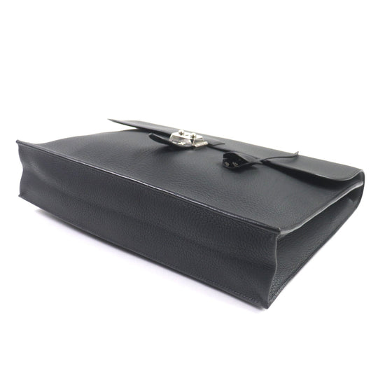 HERMES Briefcase Togo black Sac Adepeche 38 mens Used Authentic