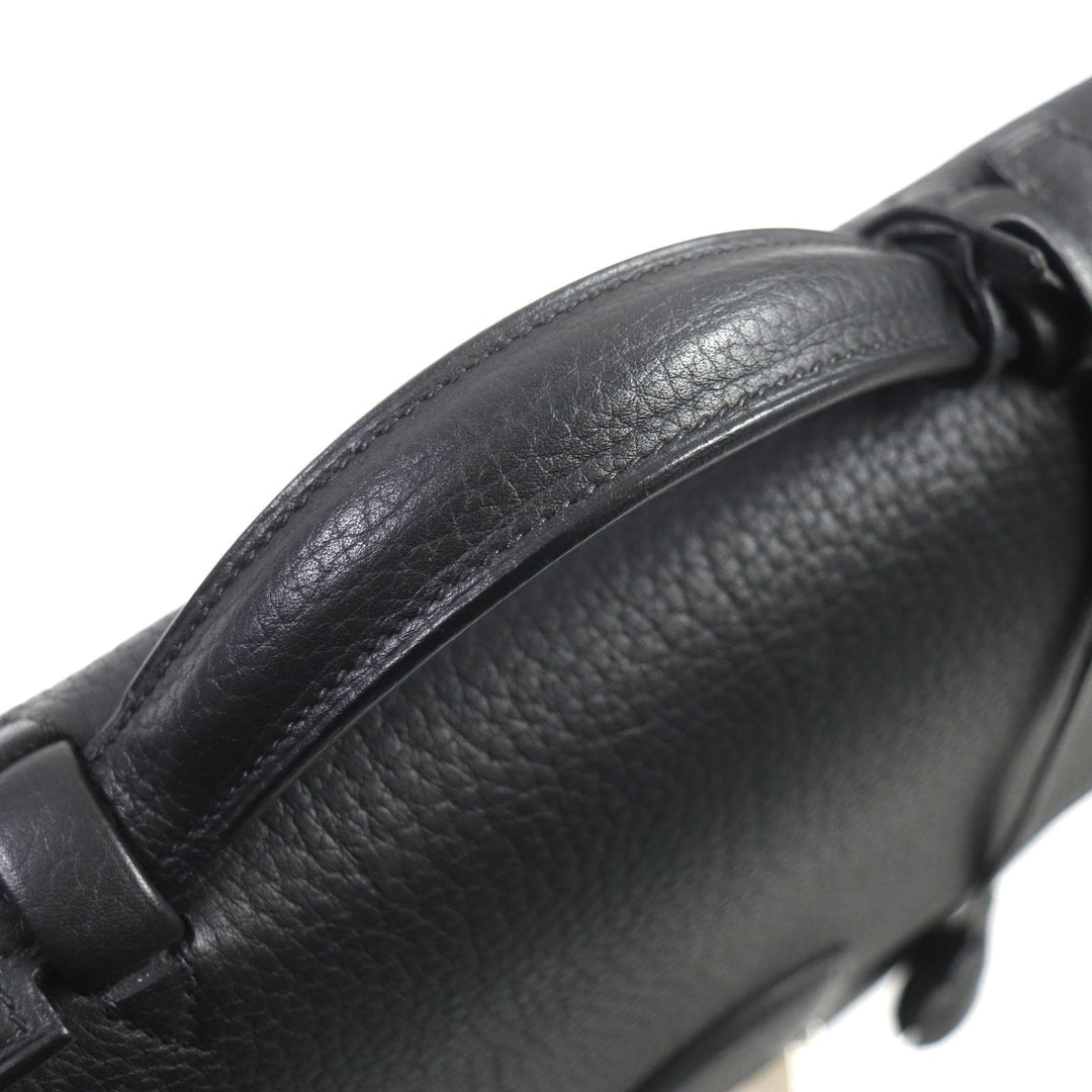 HERMES Briefcase Togo black Sac Adepeche 38 mens Used Authentic
