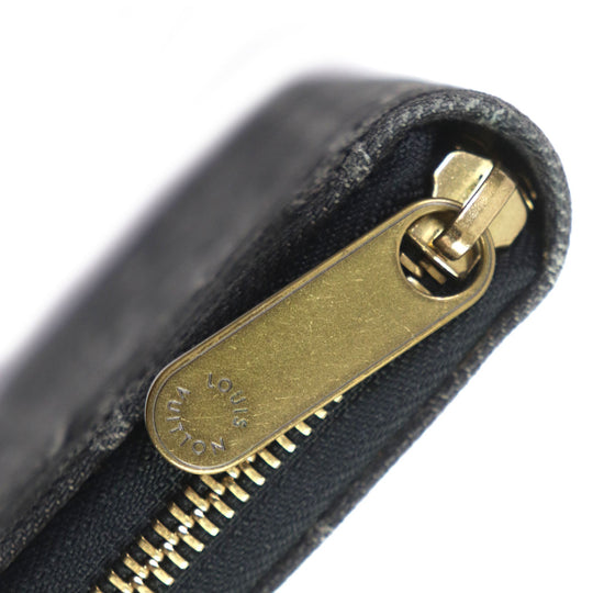 LOUIS VUITTON Long Wallet Purse M95614 Monogram denim Noir Monogram Denim Zippy Wallet mens Used Authentic
