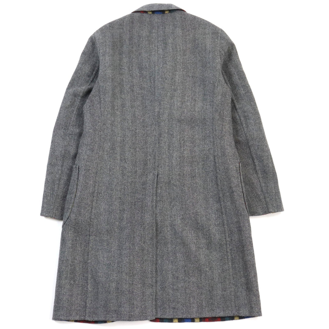ETRO Chester coat Main: 100% wool Grey Multicolor All-over Pattern mens 44 Used Authentic