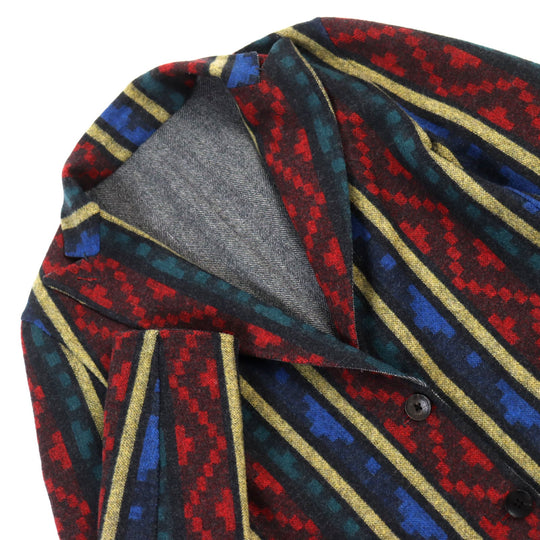 ETRO Chester coat Main: 100% wool Grey Multicolor All-over Pattern mens 44 Used Authentic