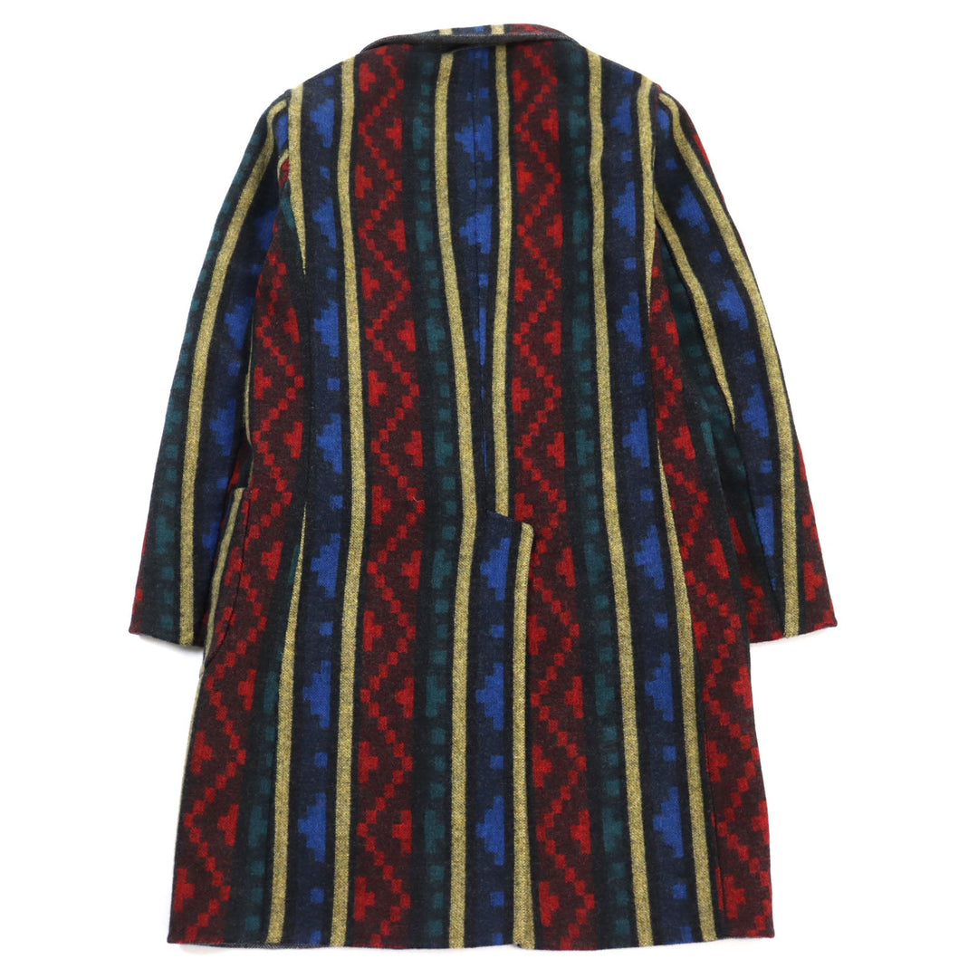 ETRO Chester coat Main: 100% wool Grey Multicolor All-over Pattern mens 44 Used Authentic