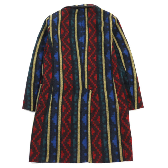 ETRO Chester coat Main: 100% wool Grey Multicolor All-over Pattern mens 44 Used Authentic