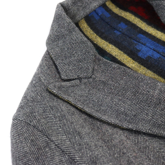 ETRO Chester coat Main: 100% wool Grey Multicolor All-over Pattern mens 44 Used Authentic