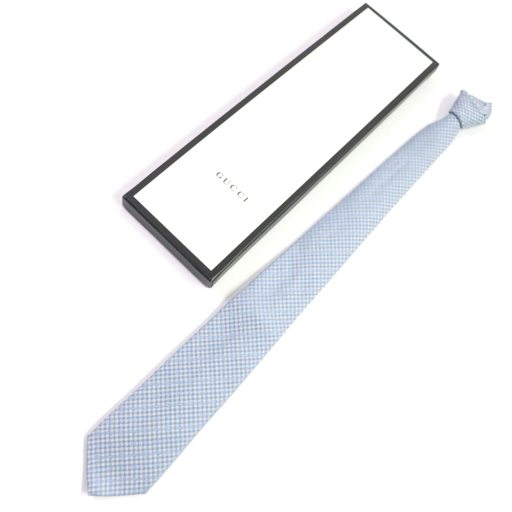 GUCCI tie 451681 silk Light blue Micro GGPattern