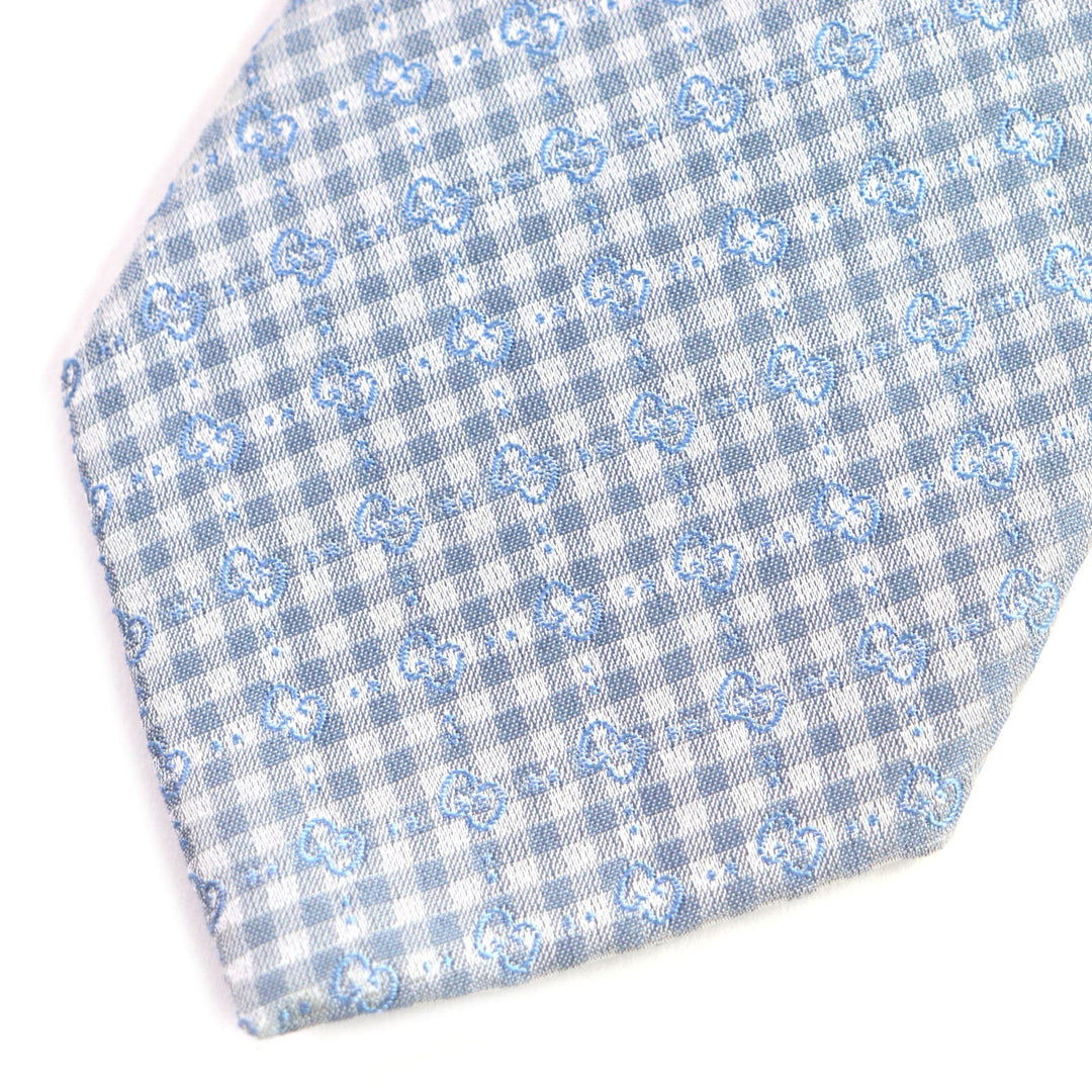 GUCCI tie 451681 silk Light blue Micro GGPattern