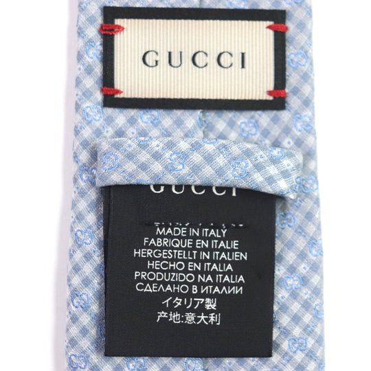 GUCCI tie 451681 silk Light blue Micro GGPattern