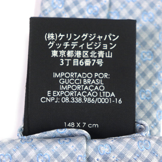GUCCI tie 451681 silk Light blue Micro GGPattern
