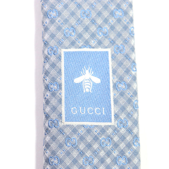 GUCCI tie 451681 silk Light blue Micro GGPattern