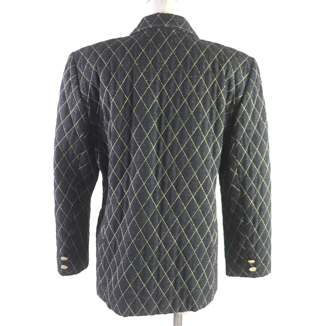LEONARD tailored jacket Outer: 100% silk, Lining: 100% cupra black Women 11AR Used Authentic