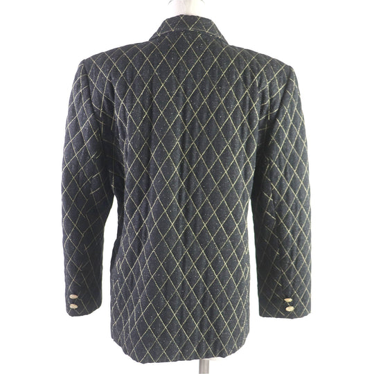 LEONARD tailored jacket Outer: 100% silk, Lining: 100% cupra black Women 11AR Used Authentic