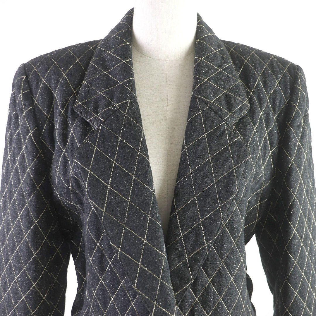 LEONARD tailored jacket Outer: 100% silk, Lining: 100% cupra black Women 11AR Used Authentic