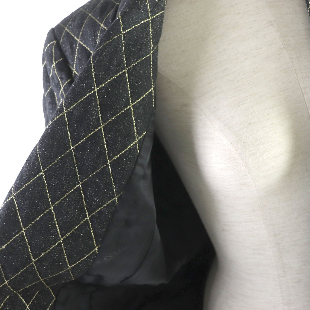 LEONARD tailored jacket Outer: 100% silk, Lining: 100% cupra black Women 11AR Used Authentic