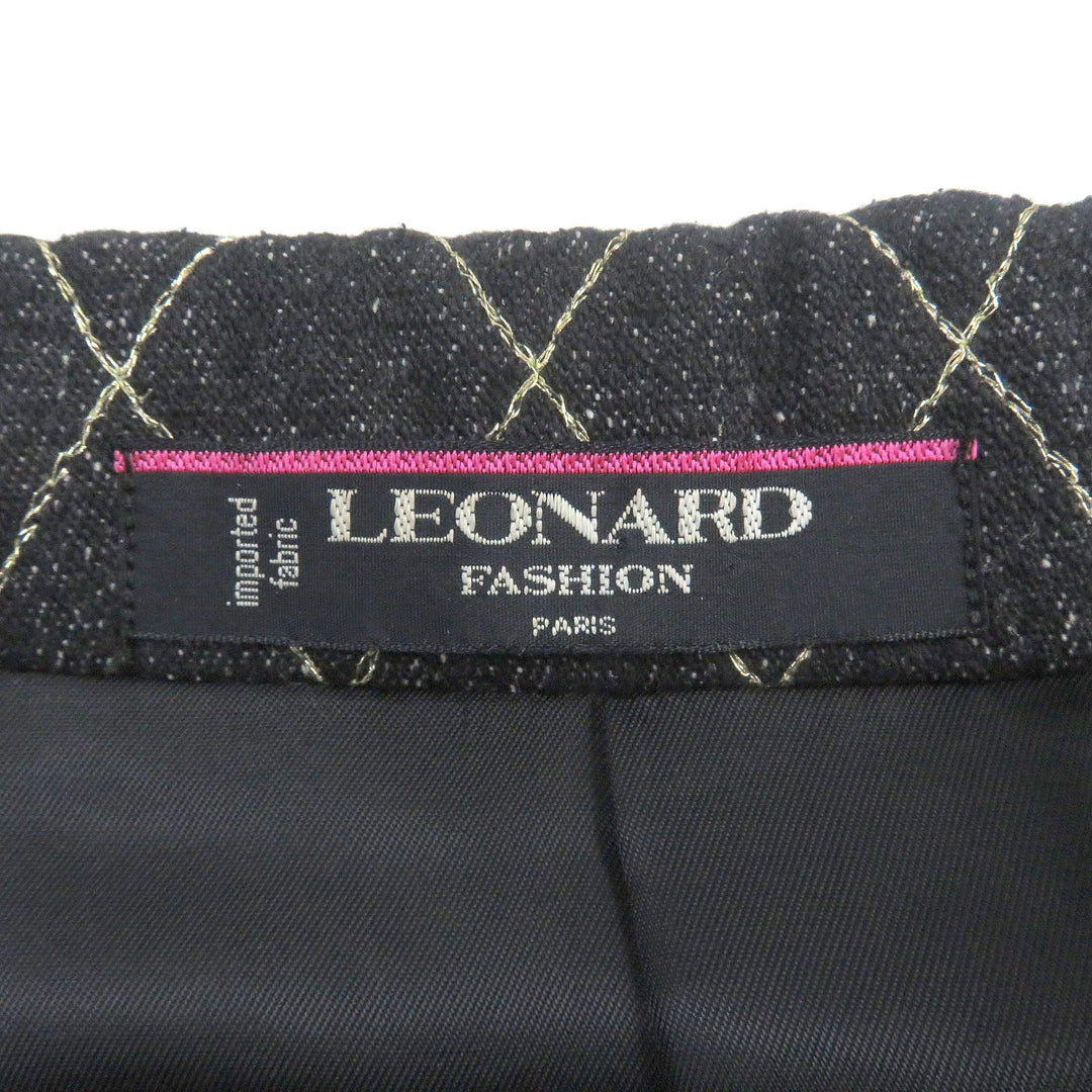 LEONARD tailored jacket Outer: 100% silk, Lining: 100% cupra black Women 11AR Used Authentic