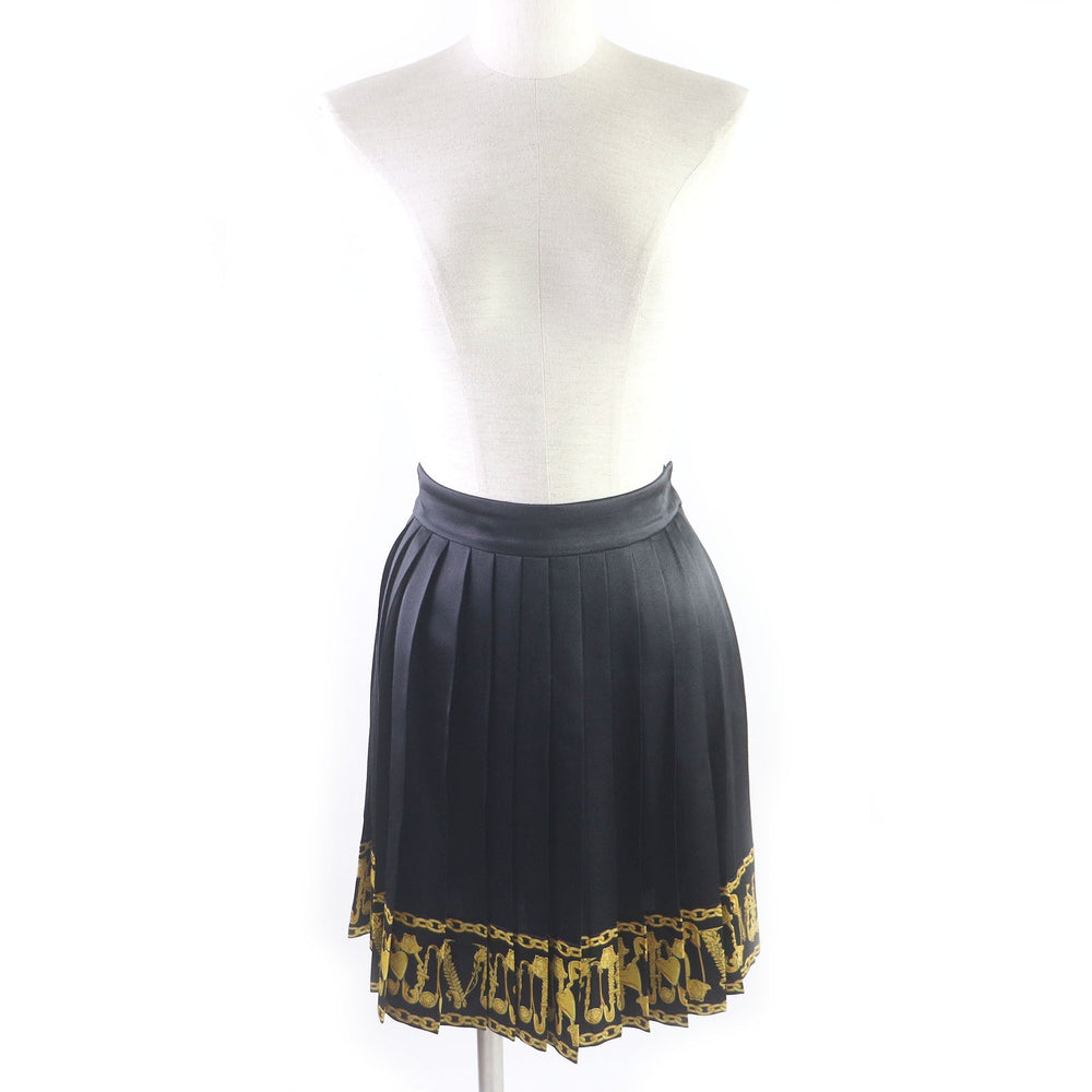 VERSACE Mini skirt Main: 100% silk black Women 36 Used Authentic