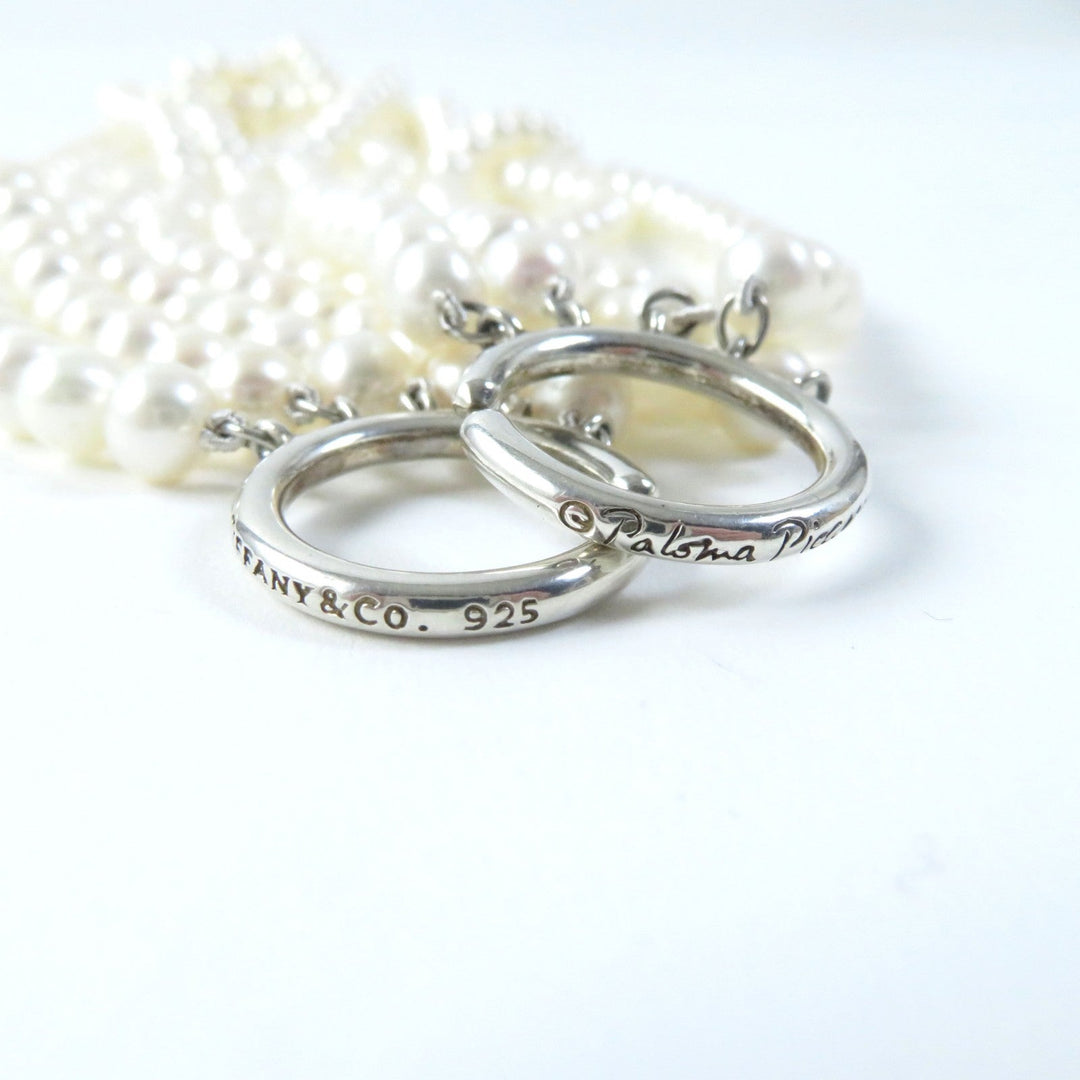 TIFFANY&Co. Necklace Main: Pearl, Part: SV925 White Silver Women Used Authentic