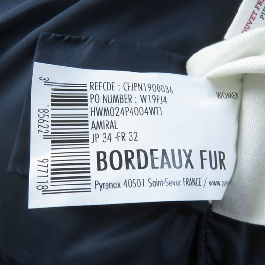 Pyrenex Down jacket Outer: 100% polyester, Lining: 100% nylon, Filling: 90% down, Filling: 10% feather, Fur: raccoon Navy BORDEAUX FUR Bordeaux fur Women 34 Used Authentic