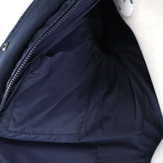 Pyrenex Down jacket Outer: 100% polyester, Lining: 100% nylon, Filling: 90% down, Filling: 10% feather, Fur: raccoon Navy BORDEAUX FUR Bordeaux fur Women 34 Used Authentic