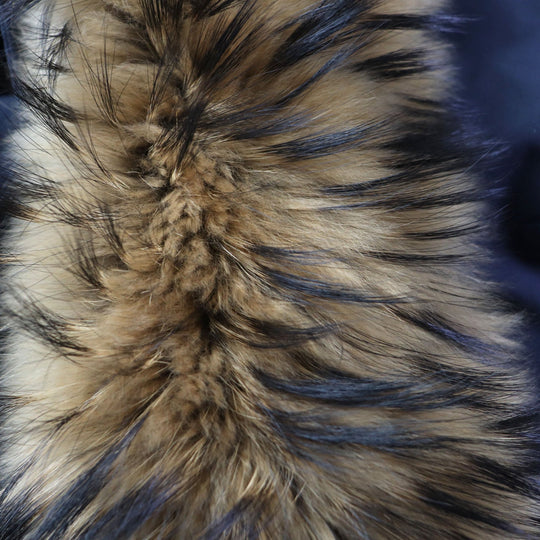 Pyrenex Down jacket Outer: 100% polyester, Lining: 100% nylon, Filling: 90% down, Filling: 10% feather, Fur: raccoon Navy BORDEAUX FUR Bordeaux fur Women 34 Used Authentic