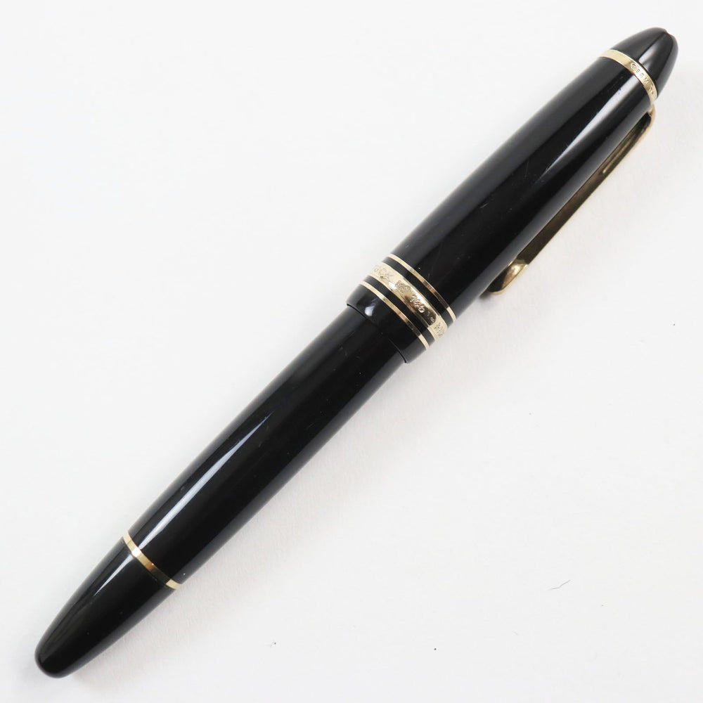 MONTBLANC fountain pen Main: Resin, Nib: K18 Black gold Meisterstuck No.146 mens Used Authentic