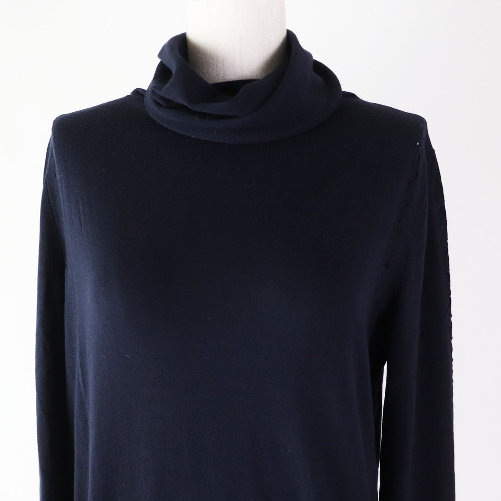 CHANEL knit 19B P62251 Main: 100% wool Navy Women 38 Used Authentic