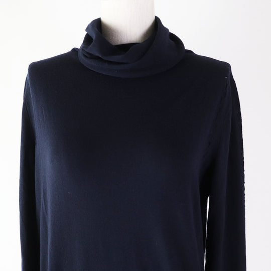 CHANEL knit 19B P62251 Main: 100% wool Navy Women 38 Used Authentic