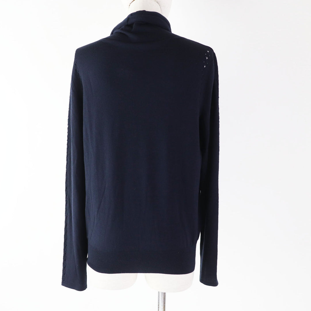 CHANEL knit 19B P62251 Main: 100% wool Navy Women 38 Used Authentic