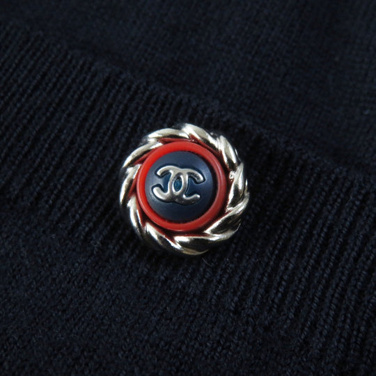 CHANEL knit 19B P62251 Main: 100% wool Navy Women 38 Used Authentic