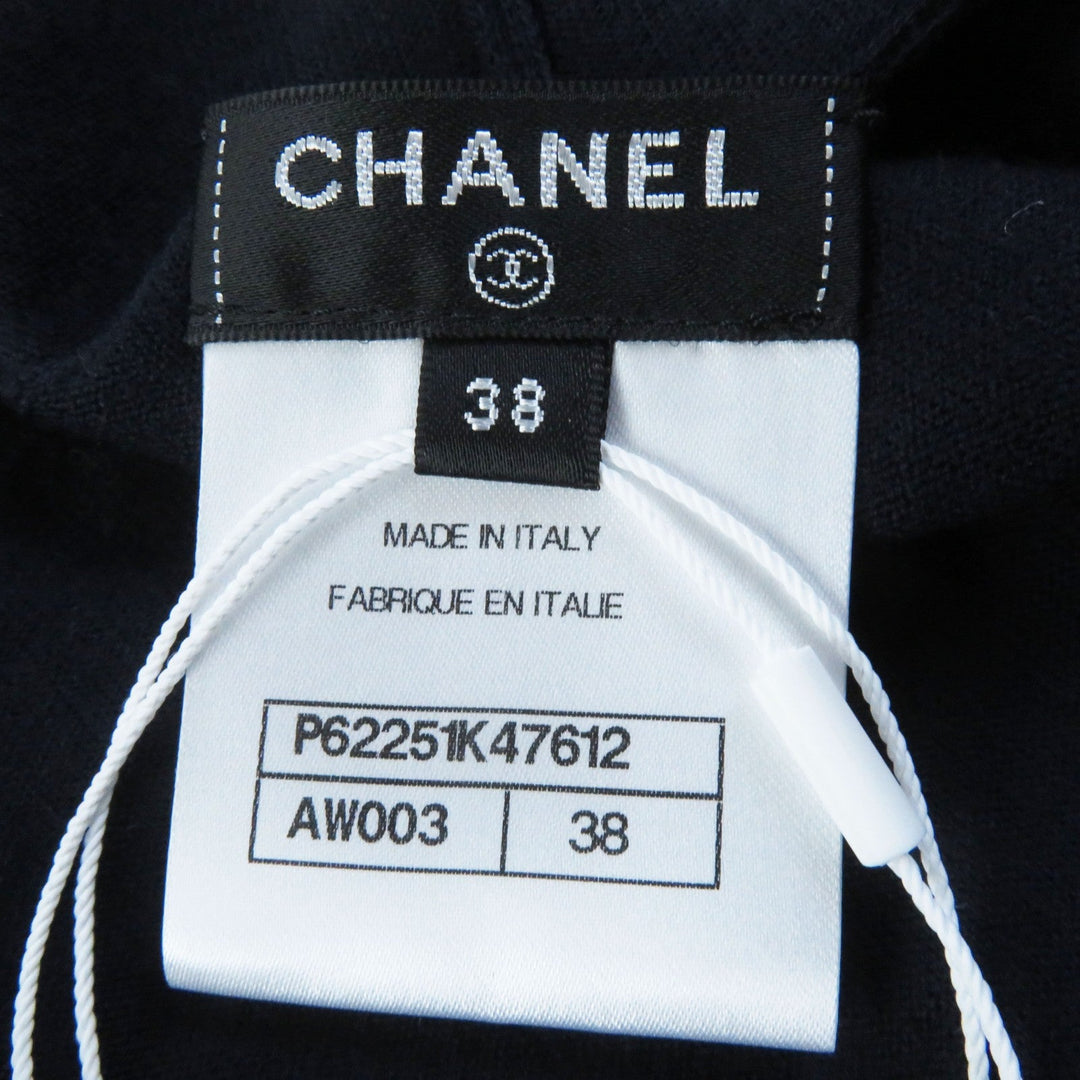 CHANEL knit 19B P62251 Main: 100% wool Navy Women 38 Used Authentic