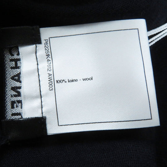 CHANEL knit 19B P62251 Main: 100% wool Navy Women 38 Used Authentic