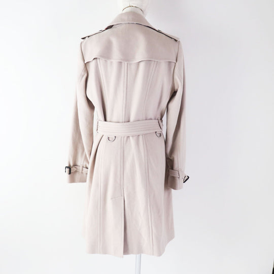 BURBERRY trench coat Outer: 100% cashmere, Lining: 100% cupra, Part: 100% wool, Sleeve lining: 100% viscose Light pink beige SANDRINGHAM Sandringham Women 44 Used Authentic