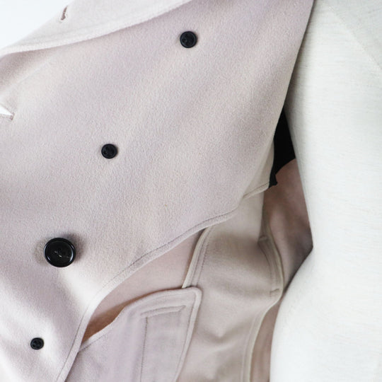 BURBERRY trench coat Outer: 100% cashmere, Lining: 100% cupra, Part: 100% wool, Sleeve lining: 100% viscose Light pink beige SANDRINGHAM Sandringham Women 44 Used Authentic