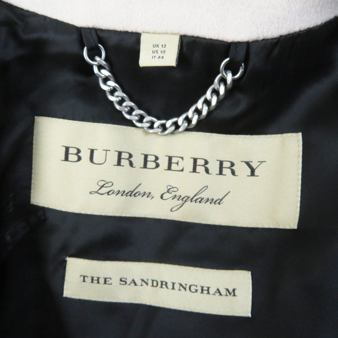BURBERRY trench coat Outer: 100% cashmere, Lining: 100% cupra, Part: 100% wool, Sleeve lining: 100% viscose Light pink beige SANDRINGHAM Sandringham Women 44 Used Authentic