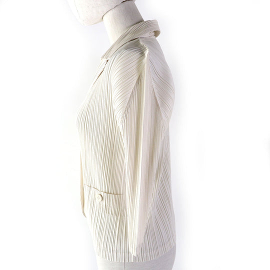 PLEATS PLEASE Jacket PP21-JD161 Main: 100% polyester Ivory Women 3 Used Authentic