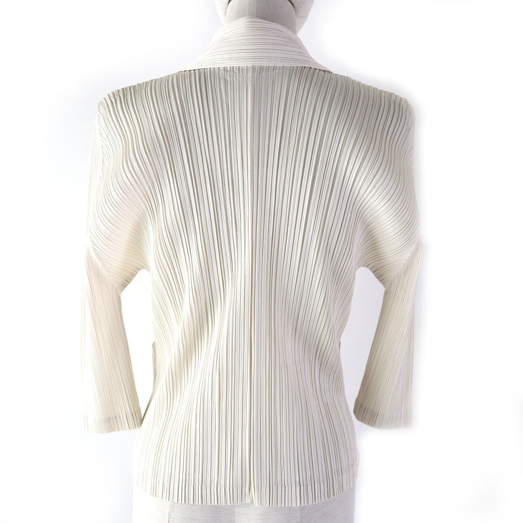 PLEATS PLEASE Jacket PP21-JD161 Main: 100% polyester Ivory Women 3 Used Authentic