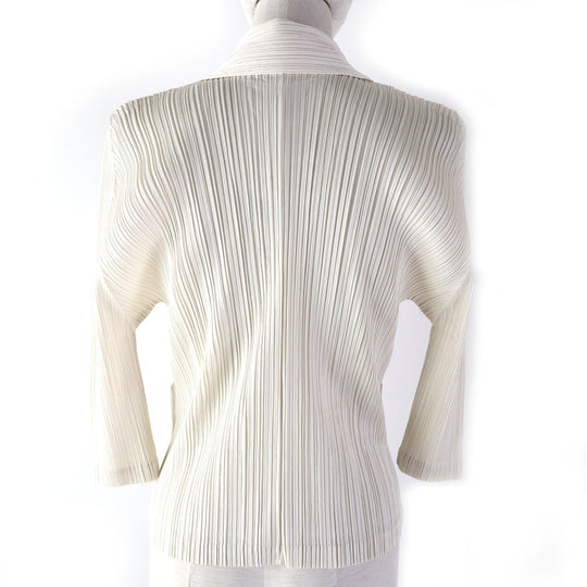 PLEATS PLEASE Jacket PP21-JD161 Main: 100% polyester Ivory Women 3 Used Authentic