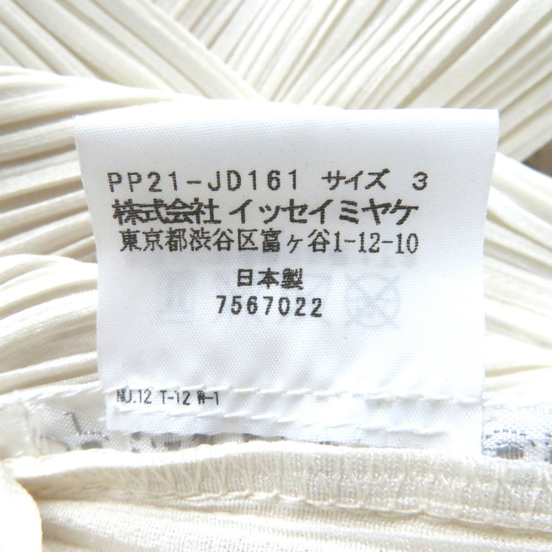 PLEATS PLEASE Jacket PP21-JD161 Main: 100% polyester Ivory Women 3 Used Authentic