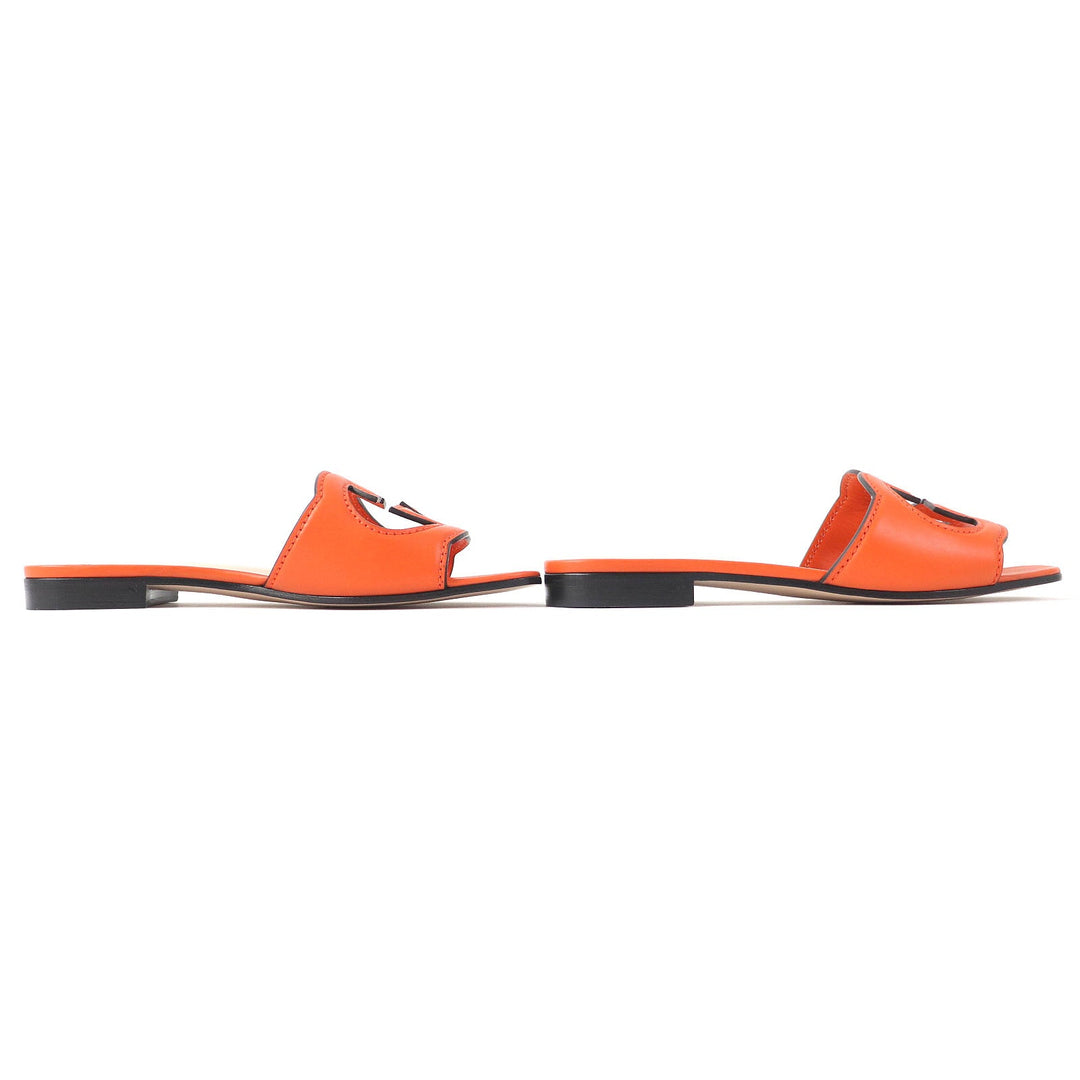 GUCCI Sandals 694451 Main: Leather Orange Women 36 Used Authentic