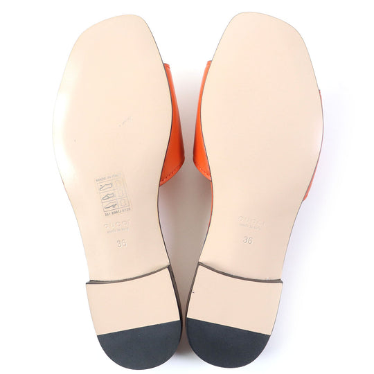 GUCCI Sandals 694451 Main: Leather Orange Women 36 Used Authentic