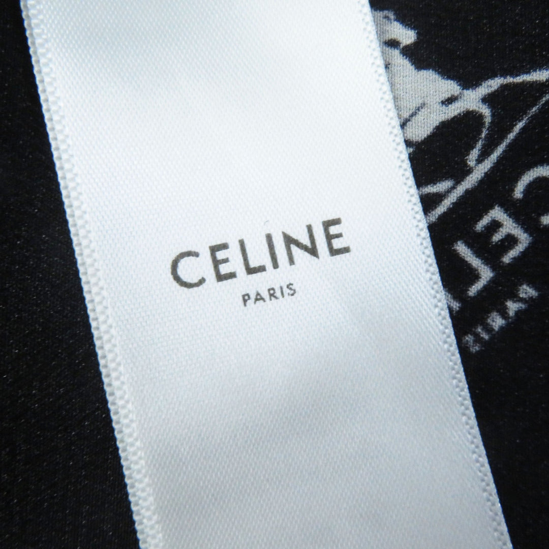 CELINE Long skirt 2J297316N Outer: 100% silk, Lining: , Lining (pocket): 100% silk Black White Women 36 Used Authentic
