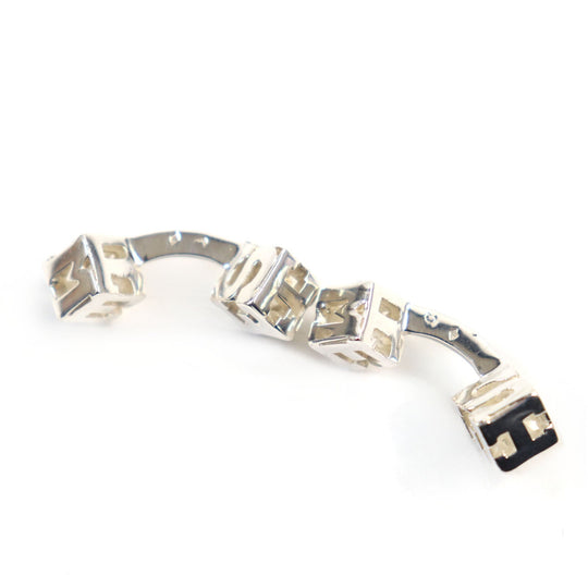 HERMES cuffs Main�FSV925 Silver mens Used Authentic
