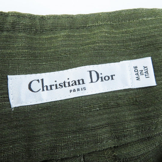 Christian Dior Wide pants 011P12A6044 Main: 100% silk khaki Women 40 Used Authentic