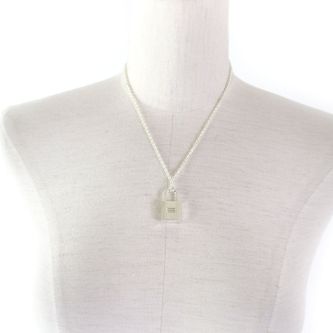 HERMES Necklace Main�FAG925 Silver Women Used Authentic