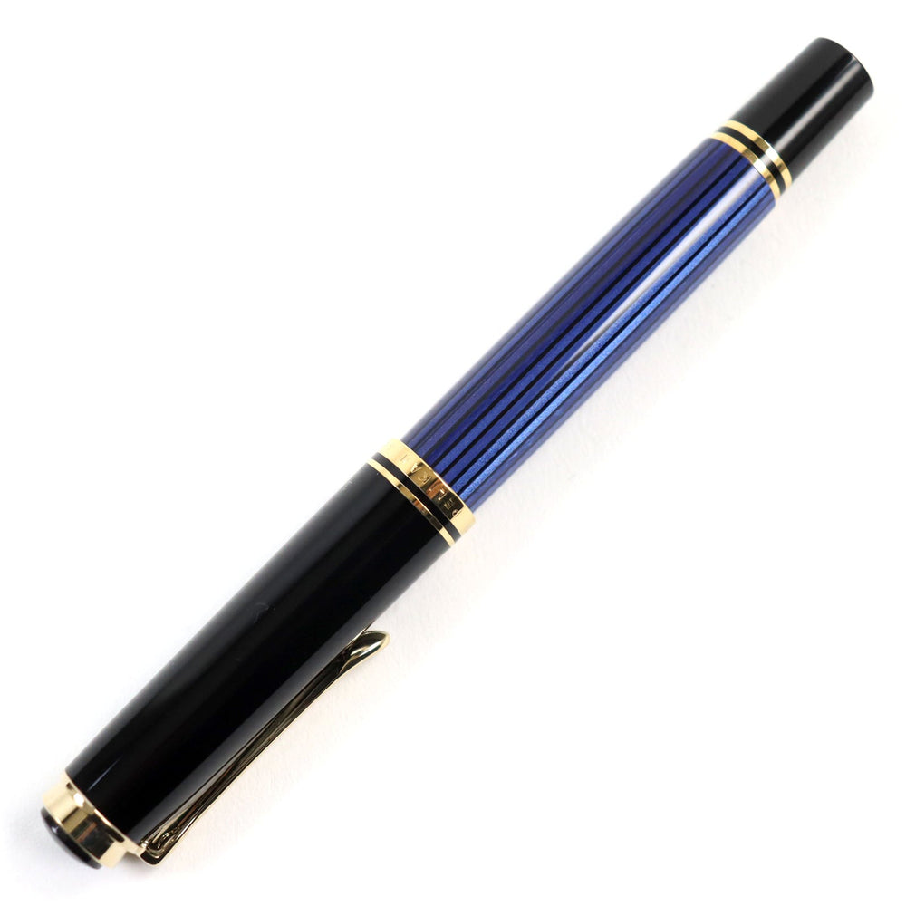 PERIKAN fountain pen Pen point: K14 Blue Black Stripe Pattern M400 SOUVERAN mens Used Authentic